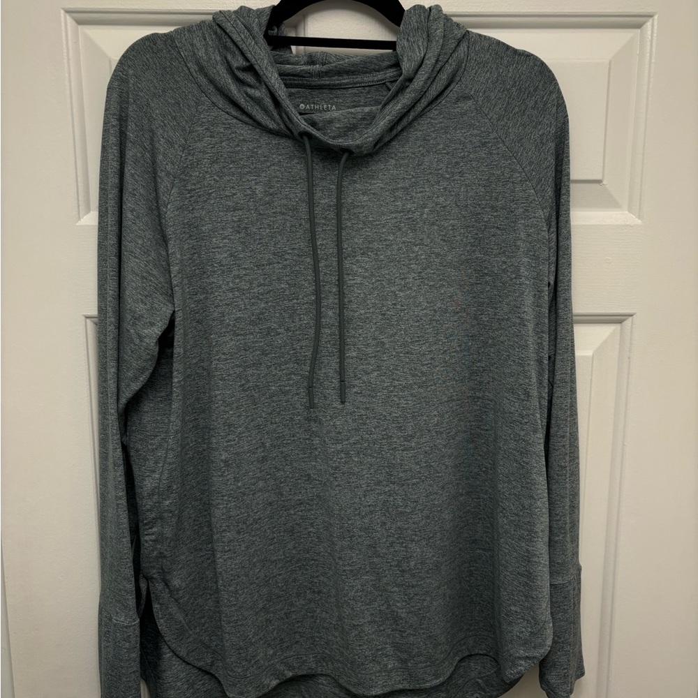 Athleta Heather Gray Hooded Jacket